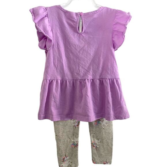 Oshkosh B’gosh little girls Ruffle Eyelet Top and matching unicorn leggings 2T - Picture 3 of 6